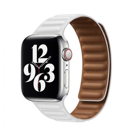 Mágneses bőrszíj Apple Watch 1-3: 38 mm/Watch 4-6: 40 mm/Watch 7: 41 mm fehér