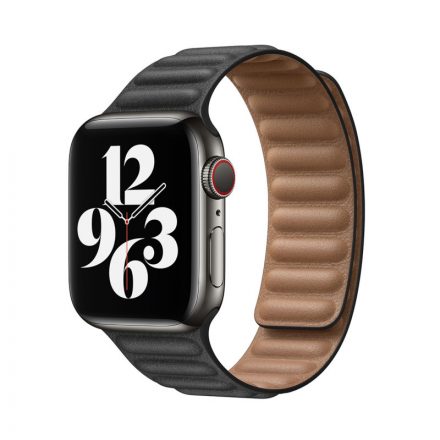 Mágneses bőrszíj Apple Watch 1-3: 38 mm/Watch 4-6: 40 mm/Watch 7: 41 mm fekete