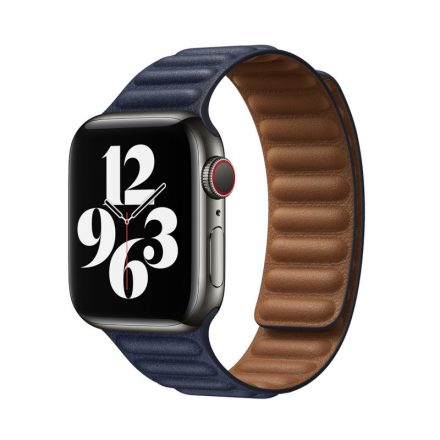 Mágneses bőrszíj Apple Watch 1-3: 38 mm/Watch 4-6: 40 mm/Watch 7: 41 mm sötétkék