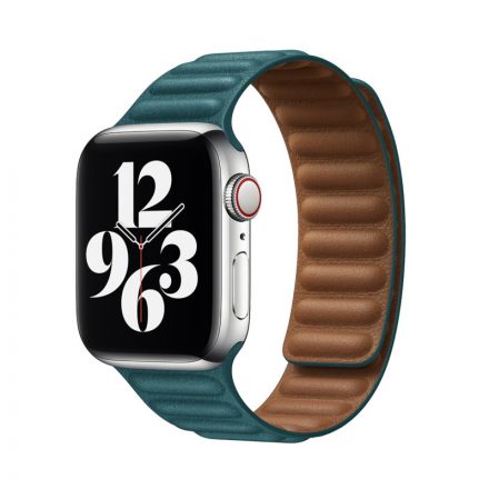 Mágneses bőrszíj Apple Watch 1-3: 42 mm/Watch 4-6: 44 mm/Watch 7: 45 mm sötétzöld