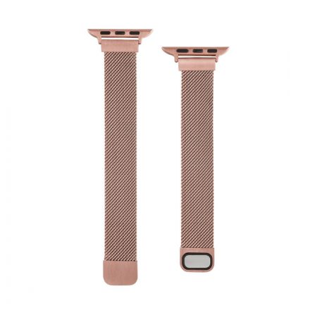 Mágneses fémszíj Apple Watch 1-3: 38 mm/Watch 4-6: 40 mm/Watch 7: 41 mm rose gold