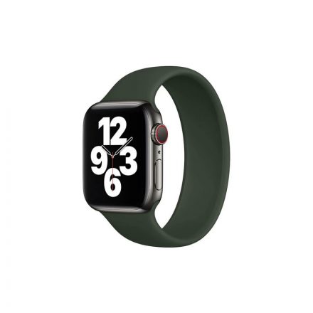 Szilikon körpánt óraszíj Apple Watch 1-3: 38 mm/Watch 4-6: 40 mm/Watch 7: 41 mm M-es méret sötétzöld