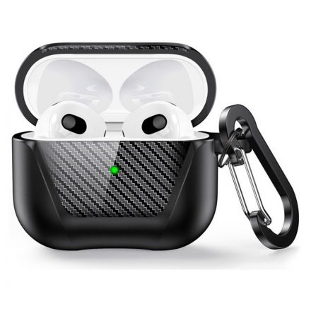 TPU szilikontok carbon mintás Airpods 3 fekete