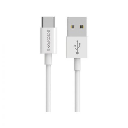 Töltő és adatkábel USB/Type-C csatlakozóval 2.4A 1.2 méter Borofone BX22 fehér