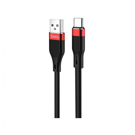 Töltő és adatkábel USB/Type-C csatlakozóval 3A 1.2 méter Hoco U72 Forest fekete