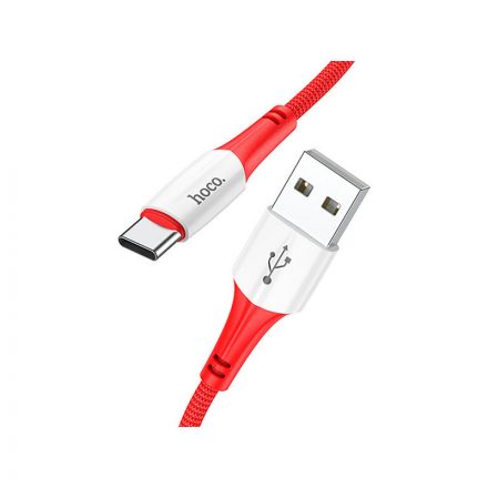 Töltő és adatkábel USB/Type-C csatlakozóval 3A 1 méter Hoco X70 Ferry piros