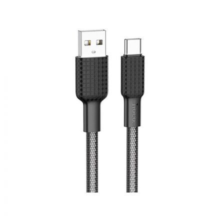 Töltő és adatkábel USB/Type-C csatlakozóval 3A 1 méter Hoco X69 Jaeger fehér-fekete