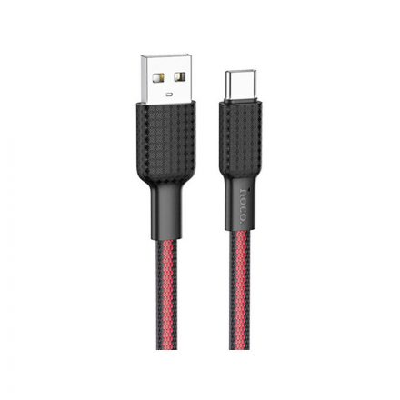 Töltő és adatkábel USB/Type-C csatlakozóval 3A 1 méter Hoco X69 Jaeger fekete-piros