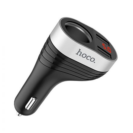 Dupla USB portos autóstöltő 2.4A Hoco Z29 Regal fekete