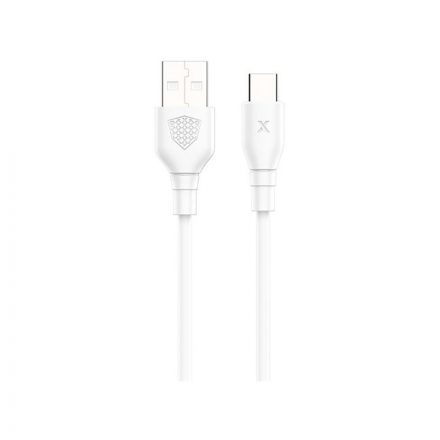 Töltő és adatkábel USB/Type-C csatlakozóval 3A 1 méter Inkax CK-114 fehér