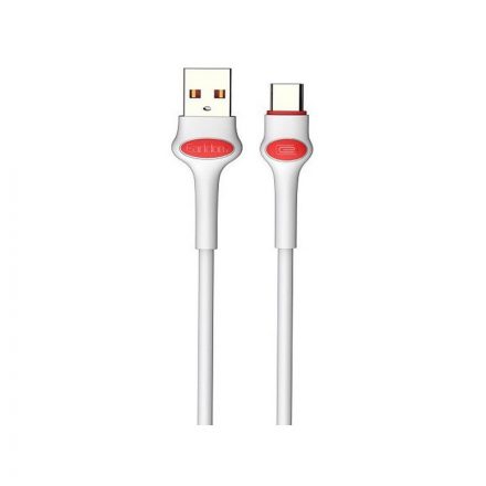 Töltő és adatkábel USB/Type-C csatlakozóval 3A 1 méter Earldom EC-082C fehér