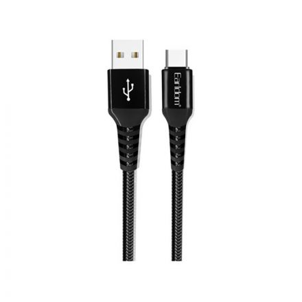 Töltő és adatkábel USB/Type-C csatlakozóval 2.4A 1 méter Earldom EC-121C fekete