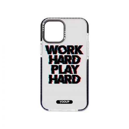 Mintás telefontok Work Hard iPhone 13 Pro Max YooUp fekete kerettel