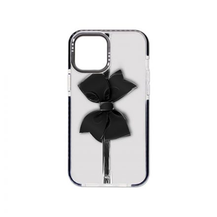 Mintás telefontok Tie iPhone 12/12 Pro YooUp átlátszó háttérrel fekete kerettel