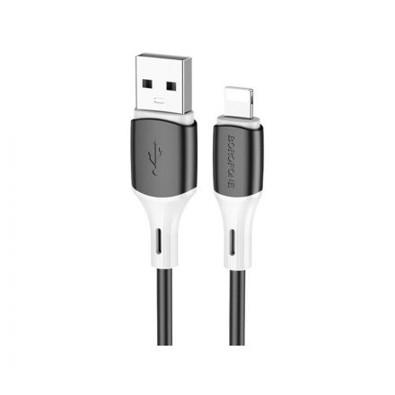 Töltő és adatkábel USB/Lightning csatlakozóval 2.4A 1 méter Borofone BX79 fekete