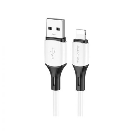 Töltő és adatkábel USB/Lightning csatlakozóval 2.4A 1 méter Borofone BX79 fehér