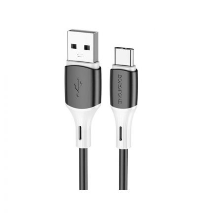 Töltő és adatkábel USB/Type-C csatlakozóval 3A 1 méter Borofone BX79 fekete