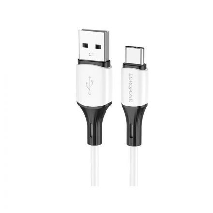 Töltő és adatkábel USB/Type-C csatlakozóval 3A 1 méter Borofone BX79 fehér