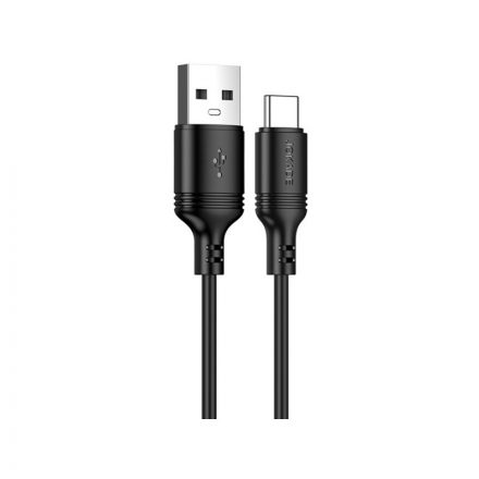 Töltő és adatkábel USB/Type-C csatlakozóval 3A 1 méter Jokade JA006 Sendi fekete