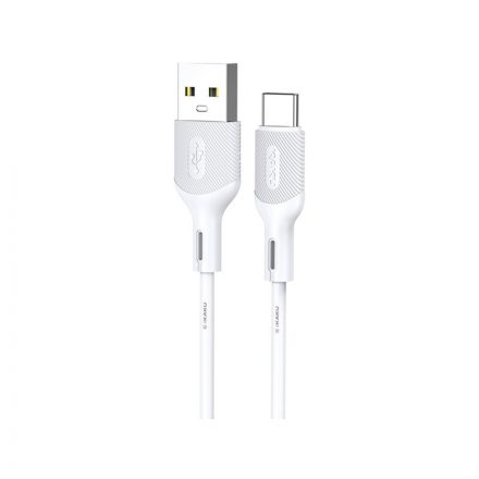 Töltő és adatkábel USB/Type-C csatlakozóval 3A 1 méter Kakusiga KSC-535 fehér