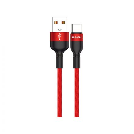 Töltő és adatkábel USB/Type-C csatlakozóval 3A 1.2 méter Kakusiga KSC-431 piros