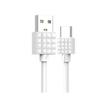 Töltő és adatkábel USB/Type-C csatlakozóval 3A 1 méter Kakusiga KSC-328 fehér