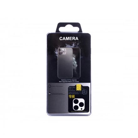 Karc és ütésálló kameravédő üvegfólia átlátszó szélekkel iPhone 14 Pro/14 Pro Max 3D FS