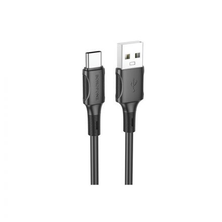 Töltő és adatkábel USB/Type-C csatlakozóval 3A 1 méter Borofone BX80 fekete