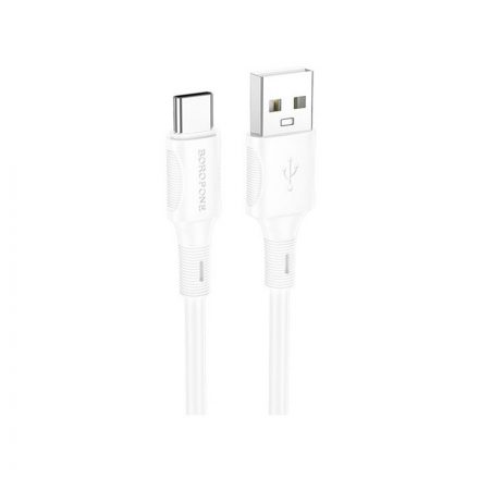 Töltő és adatkábel USB/Type-C csatlakozóval 3A 1 méter Borofone BX80 fehér