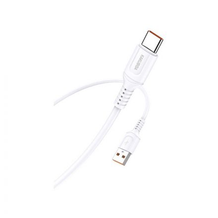 Töltő és adatkábel USB/Type-C csatlakozóval 3A 1 méter Kakusiga KSC-805 fehér