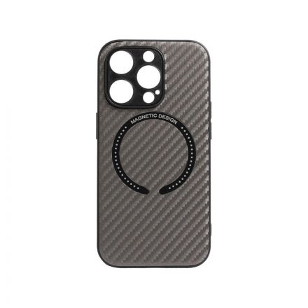 Magsafe-es TPU telefontok Carbon mintával iPhone 13 Pro 6.1 colos YooUp Magnetic szürke