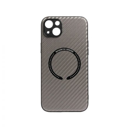 Magsafe-es TPU telefontok Carbon mintával iPhone 14 6.1 colos YooUp Magnetic szürke