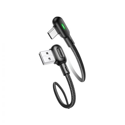 Töltő és adatkábel USB/Type-C csatlakozóval 2A 1.2 méter Usams U57 SJ457 fekete