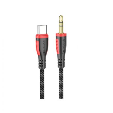 3.5 mm-es Jack/Type-C csatlakozós audiókábel 1 méter Borofone BL14 Digital Audio fekete