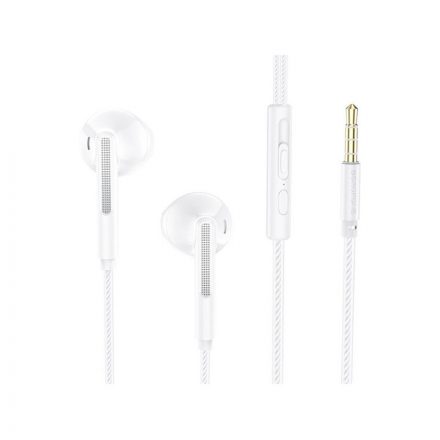 Vezetékes fülhallgató, headset 3,5 mm-es Jack csatlakozóval Borofone BM63 Melodic fehér