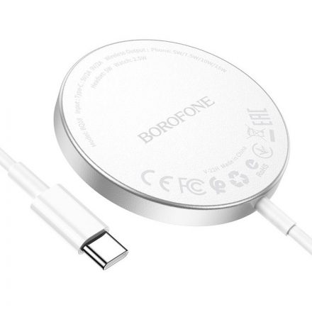 Mágneses vezetéknélküli asztali töltő Magsafe Borofone BQ18 Energy fehér