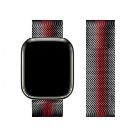 Fém óraszíj Apple Watch 42/44/45/49 mm Hoco WA03 Simple fekete-piros