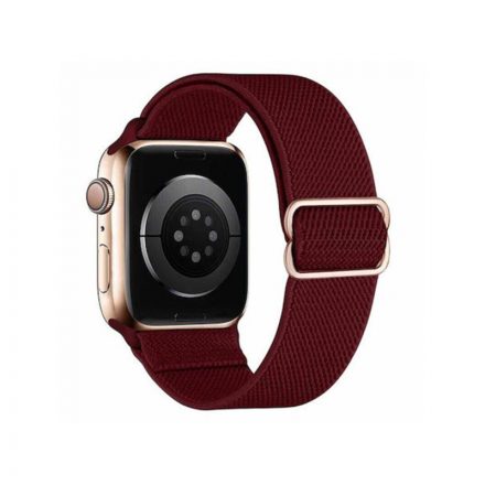 Fonott nylon óraszíj Apple Watch 42/44/45/49 mm Hoco WA04 Fashion bordó