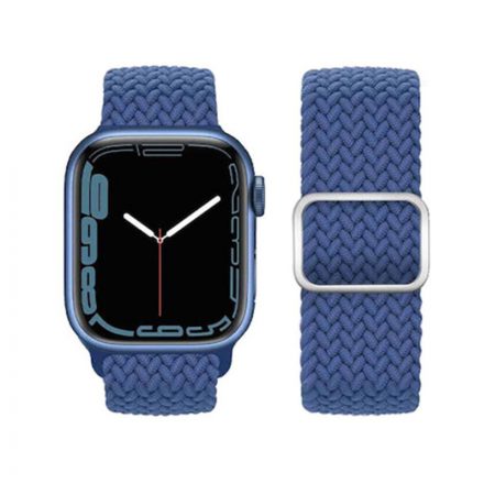 Ultravékony fonott nylon óraszíj Apple Watch 42/44/45/49 mm Hoco WA05 Jane Eyre kék