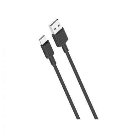 Töltő és adatkábel USB/Type-C csatlakozóval 2A 1 méter hosszú XO NB156 fekete