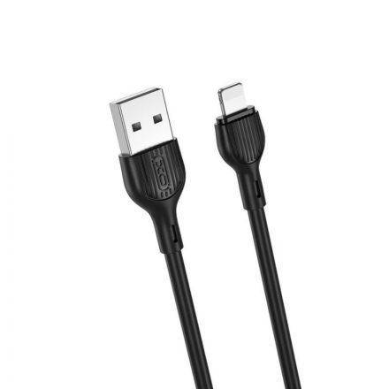 Töltő és adatkábel USB/Lightning csatlakozóval XO NB200 2.1A 1 méter fekete