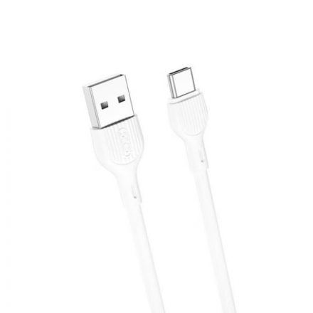 Töltő és adatkábel USB/Type-C csatlakozóval XO NB200 2.1A 1 méter fehér