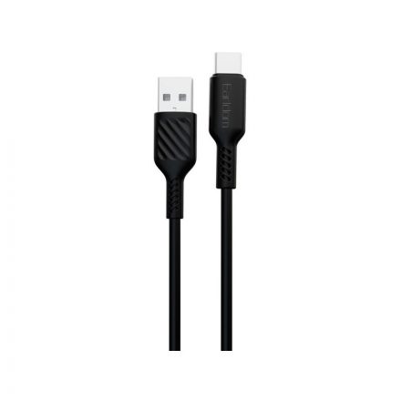 Töltő és adatkábel USB/Type-C csatlakozóval 2A 1 méter Earldom EC-171C fekete