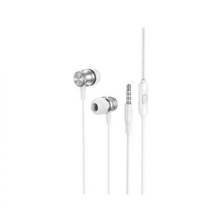 Vezetékes fülhallgató, headset 3,5 mm-es Jack csatlakozóval Borofone BM75 Platinum ezüst