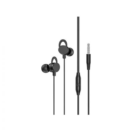 Vezetékes fülhallgató, headset 3,5 mm-es Jack csatlakozóval Hoco M103 Rhyme fekete