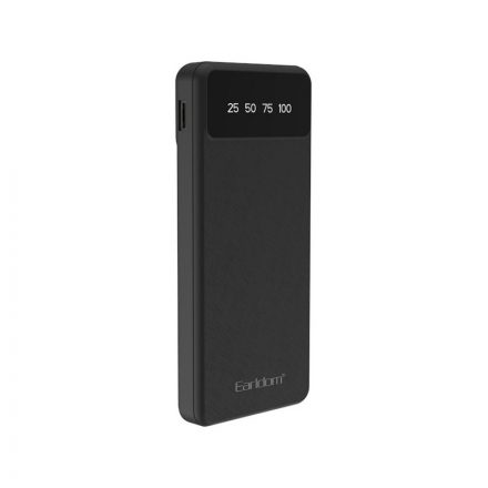 Power Bank 10000 mAh Earldom ET-PB46 beépített töltőkábelekkel fekete