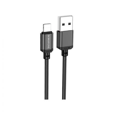 Töltő és adatkábel USB/Lightning csatlakozóval 1 méter Borofone BX87 Sharp fekete