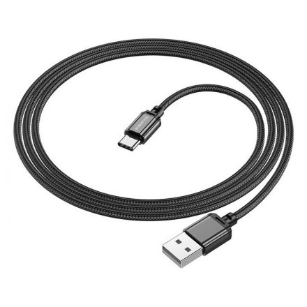 Töltő és adatkábel USB/Type-C csatlakozóval 1 méter Borofone BX87 Sharp fekete