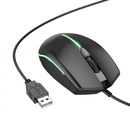 Gaming vezetékes egér RGB világítással Borofone BG10 Soaring fekete