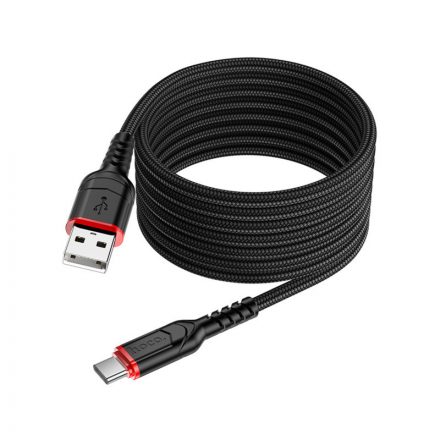 Töltő és adatkábel USB/Type-C csatlakozóval Hoco X59 Victory 3A 2 méter fekete